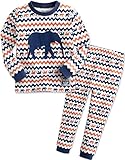 [Vaenait Baby]キッズ子供ベビー服綿100％ルームウェア長袖パジャマ寝間着上下セット Blue Eli XS