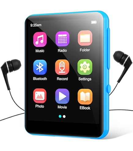 MP3-speler Bluetooth met Spotify Kids, Spotify, hoorbaar, browser (verwijderbaar), 4 inch IPS-scherm MP4 draagbare muziekspeler tot 256 GB