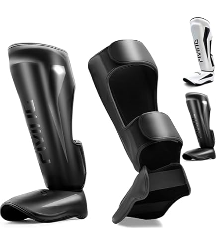 Sanabul Essential Kickboxing Shin Guards - Hook & Loop MMA Muay Thai Protective Gear