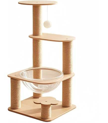 Amazon | kaitou 木製 猫タワー スリム 省スペース 据え置き 低め 宇宙