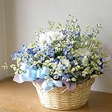 御供え生花のフラワーアレンジメント　No.0103　カゴ(バスケット)入り