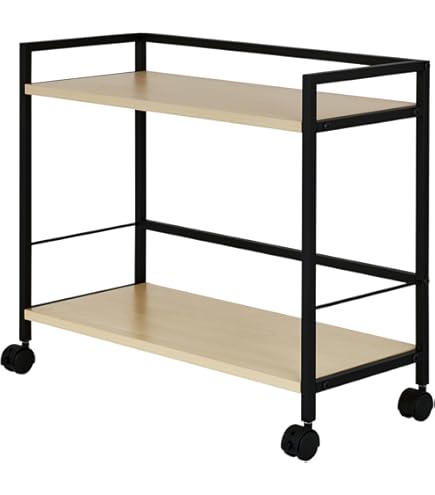 Amazon | ワゴン キャスター付き 2段 ブラック DWG02BK アスカ デスク