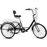 Amazon 自転車 三輪 インチ 緑色 組み立て式 三輪自転車 大人用三輪車 Exect シティー ファミリーサイクル