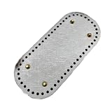 LEAUNGYOO バッグ底板 バッグボトム 底釘付 レザー底 ハンドメイド DIY レザークラフト 財布 編みバッグ 手芸用トート バッグ用 手作り素材 (L シルバー)