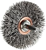 Weiler Narrow Face Wire Wheel Conflex Brush, Round Shank, Steel, Crimped Wire, 2-1/2" Diameter, 0.01