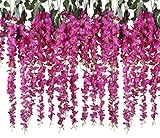 ysber 6 Piece / 12 Piece 3.6フィート人工フェイク藤のつるラタン、Hangingシルク花ホームパーティー、ヤードを文字列と結婚 6PCS 12