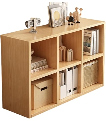 ナチュラルな本棚 Amazon.co.jp: 本の陳列台 本棚の緑の棚を立てるMDF 14格子書棚