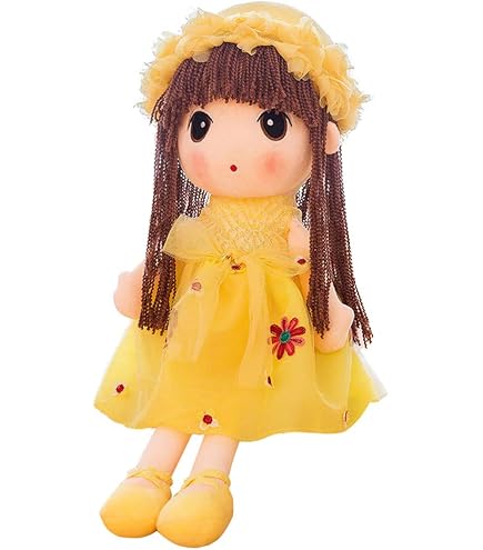 黄色いロングスカートの女の子のぬいぐるみ Amazon.co.jp: misaki かわいい 人形 ぬいぐるみ 女の子 大きい帽子