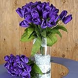 BalsaCircle 56シルク人工チューリップウェディング花 – 4 bushes パープル