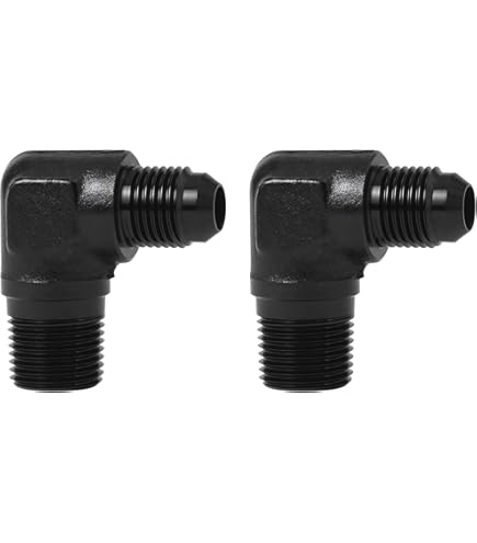 X569 AN Adapter Fitting X569 -6AN 90 Degree Flare Fitting, Female To Male Union In Black Evil Energy 6an Fittings - Foto 2