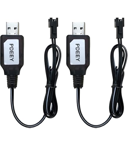 Chargeur USB Pour Batterie LiPo 7.4V - Compatible RC, Drone, Splatter Ball - Avec Connecteur SM-4P - Pack De 4
