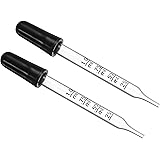 PATIKIL 目盛り付きスポイト 目盛り付きエッセンシャル オイル スポイト ピペット 2個入り 1ml グラス ストレートチップ イヤードロッパー 移送液用 イージードーズ用 計測用 クリア