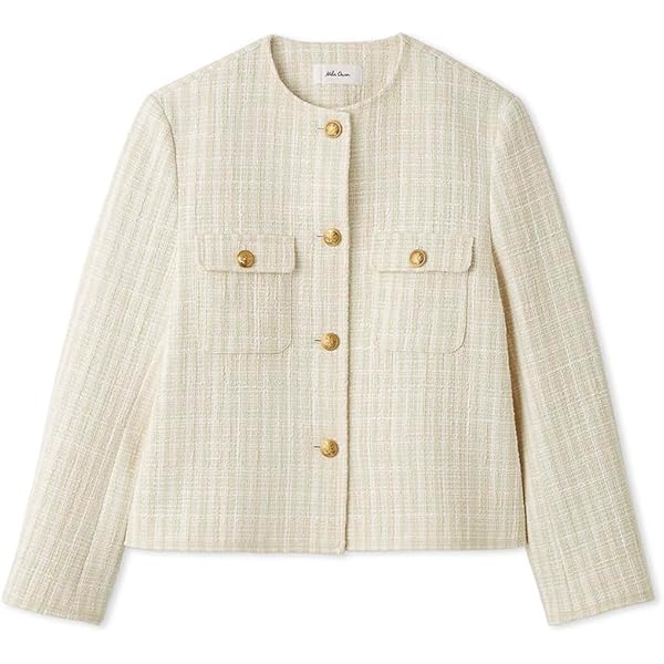 Amazon.co.jp: GIOLICAツィードクルーネックジャケット : ファッション