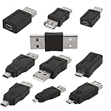 【ノーブランド品】10個入り　OTG 5pin Mini チェンジャー　変換アダプタ　 USB オス → メス