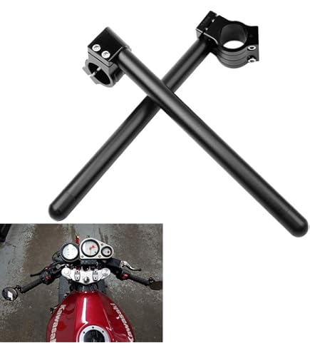 CNC Fork Clip-On Handlebars – 31mm Riser Handlebar For Honda, Suzuki, Yamaha Motorcycles (1969-1982 Models)