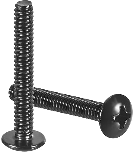 #6-32 Machine Screws - 3/4 Inch Steel Pan Head Phillips Drive, Black Oxide (100 Pack)