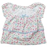 《初夏盛夏対応》(日本製) Pample Mousse(パンプルムース) ジャガード天竺小花柄半袖オーバーブラウス 90cm /OW NO.DP-72208