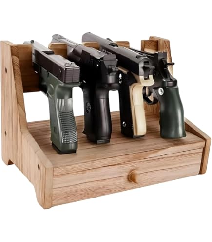 ガンラック　ハンドガン・ライフル銃用収納　木製ライフルスタンド2点セット Amazon | おもちゃの銃 ハンドガンラック ハンドガン用 モデルガン