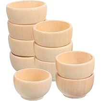 Amazon | STOBOK ウッドボウル 手芸 10個 ミニ木製ボウル
