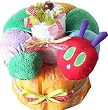 はらぺこあおむし　おむつケーキ　出産祝い　ネックサポート (M（パンパーステープ）)