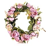 Fashionwuクラシック人工シミュレーション花ガーランドRoses Peonies flower-wt-180130-1-48