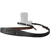 [SMALLRIG] 汎用レザーカメラショルダーストラップ 調節可能 100～110cm 耐荷重10kg （ブラック） 5208 | DSLRカメラ用、旅行/ビデオブログ用、人間工学に基づいたショルダーサポート、