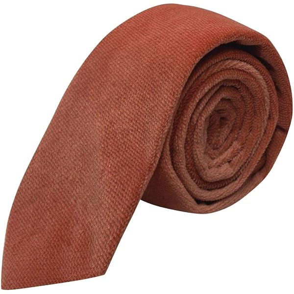 Luxury Mahogany Herringbone Check Necktie - Tweed Fabric, 7cm Wide, King & Priory Vintage Collection