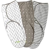 Swaddle Blanket, Adjustable Infant Baby Wrap Set by Ziggy Baby, Soft Cotton in Grey by Ziggy Baby