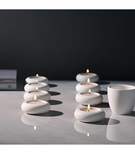 Relaxdays Tea Light Holder, With Tray & Stones, 15.5 X 15.5 Cm, Decorative, Living & Dining Room, Candle Holder, Grey - View #13