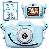 子供用カメラ,TONDOZENキッズカメラ トイカメラ 2000万画素 1080P HD 高画質動画カメラ キッズデジカメ USB充電 デュアルレンズ 自撮可能 子どもデジタルカメラ 2.0インチIPS画面 4倍ズーム 子供の日 誕生日プレゼント 日