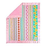 My Blankee Daisy Stripes Pink Cotton Blanket with Minky Dot Rose Pink 30 x 35 [並行輸入品]