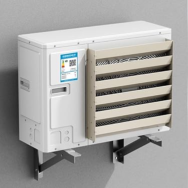 室外機ルーバーSL5057｜室外機の風除け、吹き込み防止、節電対策に｜単品販売 | IDCダイレクトショップ Hxuolue エアコン室外機用ルーバー 上向き風向調整デフレクター 直風防止 防護柵付き 冷間圧延防錆板材 ベランダ用 簡単組立