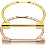 ALoveSoul 2 Pcs Screw Bracelet Stainless Steel Bar Cuff Bangle Set