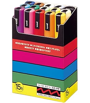 ポスカ 15色セット ×3 POSCA uni（三菱鉛筆） ポスカ 細字丸芯 15色セット サインペン 三菱