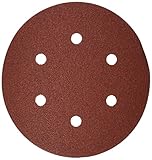 Bosch SR6R082 Random Orbit Sander Hook and Loop 6 Hole Disc 6-Inch 80 Grit Sand Paper, Red, 25-Pack 