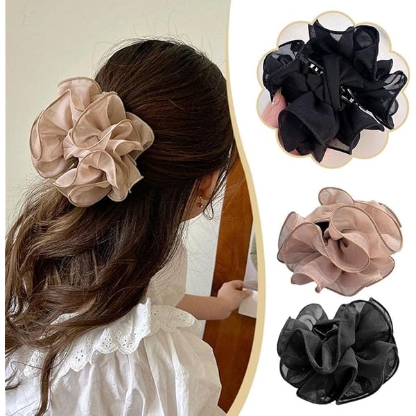 ブラックメッシュリボンヘアクリップ ブラックメッシュリボンヘアクリップ Amazon.co.jp: ブラック