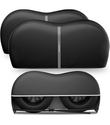 JNNJ Pack Of 4 Tyre Covers, Anti UV Tyre Protection, Wheel Tyre Replacement Wheel Covers, Waterproof RV Wheel Cover For Caravan, Trailer, Motorhome, Car (Grey