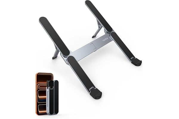 【革新的・極コンパクト】 SODI ノートパソコンスタンド PCスタンド 折りたたみ式 安定感 超軽量 角度調整 姿勢改善 おしゃれ laptop stand パソコン台 卓上 持ち運び 外出 自宅 10-16インチ 収納ポーチ 日本語取扱説明書