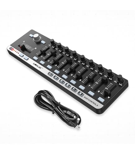 Amazon.co.jp: RUSUO MIDIコントローラー、ポータブルミニUSB9スリム