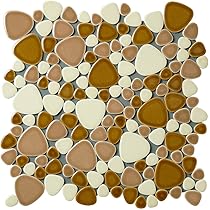 Amazon.co.jp: モザイクタイル 昭和 レトロ 玉石 丸 乱形