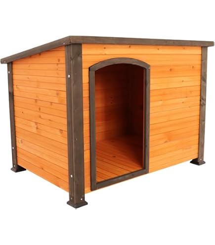 Amazon | アークランズ 犬小屋 片屋根木製犬舎 Lサイズ 屋外 中型 