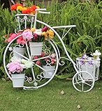 ZENGAI 自転車 フラワーポットラック 園芸 レトロ 金属 鉄 ショップ ショーケース 工場 ディスプレイスタンド ヨーロッパスタイル フラワースタンド ( 色 : 白 )