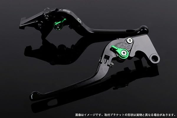 SSK Folding Adjustable Brake Levers, 3D Type, Left and Right Set, Lever Body: Black, Adjustment: Green (PS250) (FazE MF11) (SILVERWING 400/600 (Silver Wing)) (FORZA MF06/MF08/MF10) (FORZA Si MF12 - 1