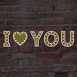 Walplus Removable Self-Adhesive Wall Stickers Bistro Letter Lights Glow in Dark I Love You Alphabets