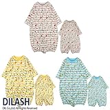 (ディラッシュ) DILASH春'16/ボーダー×地図柄２WAYベビードレス＆カバーオール F(50～70cm) イエロー