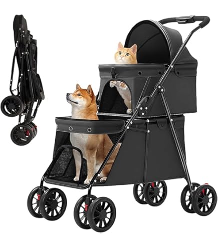 Amazon.co.jp: MODONG ペットカート 2段式 犬 カート ペットかーと折