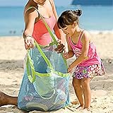 Kail Large Sand & Water Away ToysビーチメッシュバッグトートポーチハンドバッグBuggyストレージバッグ ブルー