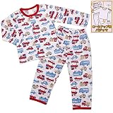 ボーイズ|キッズ|パジャマ[enfant pur]パジャマ|ロールアップ袖|長袖パジャマ上下セット|車柄|ロールアップパジャマ|男の子|男児 120cm レッド