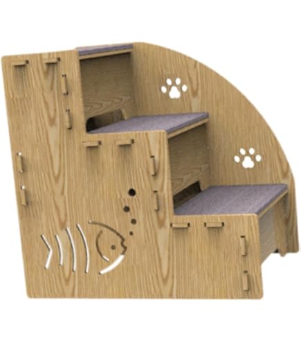 Amazon | 猫 ステップ 木製 3段 子犬用階段 ドッグステップ ペット