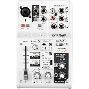 ヤマハ YAMAHA ウェブキャスティングミキサー オーディオインターフェース 3チャンネル AG03 インターネット配…